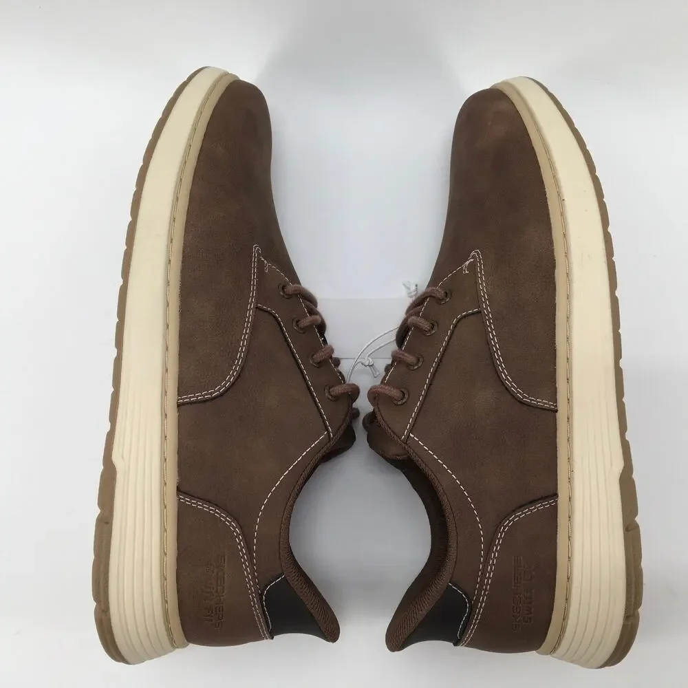 Skechers Relaxed Hands Free Swift Fit Mens 10 Slipon Casual Dress Shoe Brown NIB